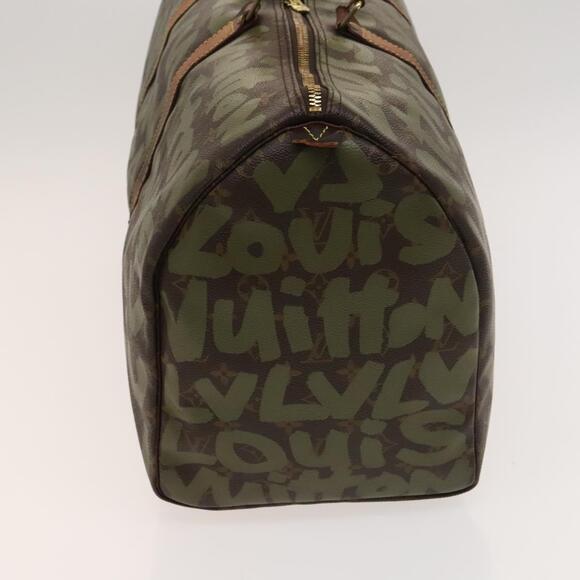 LOUIS VUITTON Monogram Graffiti Keepall 50 Boston Bag Khaki M92196 - Picture 3 of 16